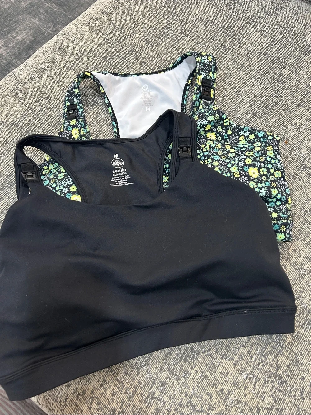 Two nursing sports bras